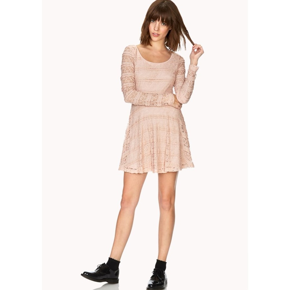 Blush Elegant Crochet Lace Skater Dress B8 - Picture 4 of 7